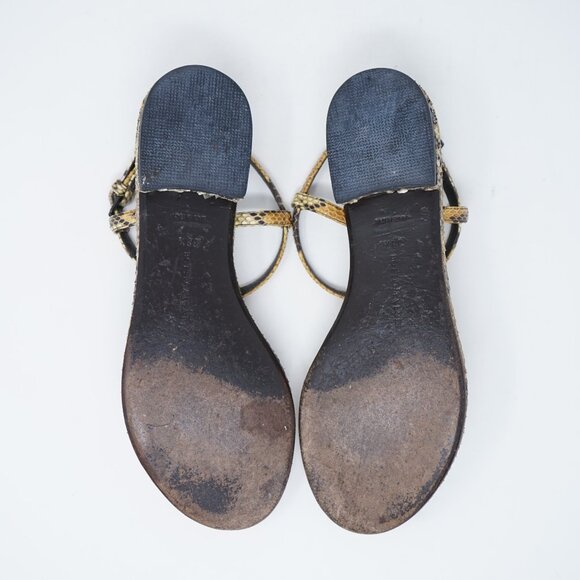 Bottega Veneta Snakeskin Animal Print Strap Sandals Size 38.5 - Picture 8 of 9